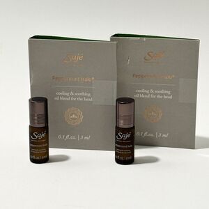 2x SAJE Natural Wellness PEPPERMINT HALO Cooling Headache Remedy Travel size 3ml